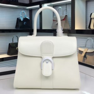 Delvaux Brillant MM Bag In White Box Calfskin