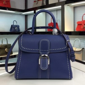 Delvaux Blue Brillant MM Sellier Surpique Bag
