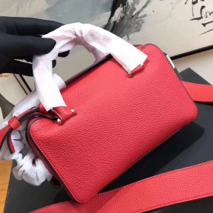 Delvaux Cool Box Mini Bag In Red Taurillon Leather