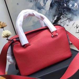 Delvaux Cool Box 28cm Bag In Red Taurillon Leather