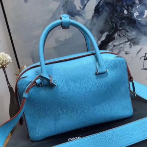 Delvaux Cool Box 28cm Bag In Turquoise Taurillon Leather
