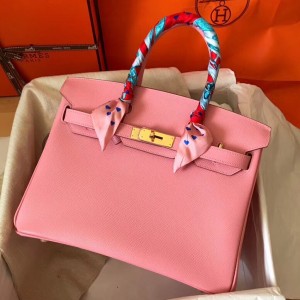 Hermes Pink Birkin 30cm Epsom Handmade Bag