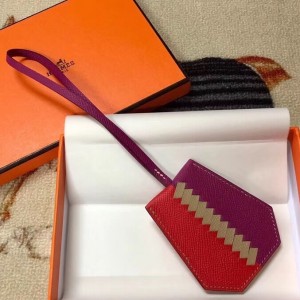Hermes Clochette Cles Grand Tressage Charm In Red/Purple