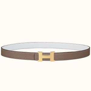 Hermes Mini Constance Belt Buckle & White Epsom 24 MM Strap 