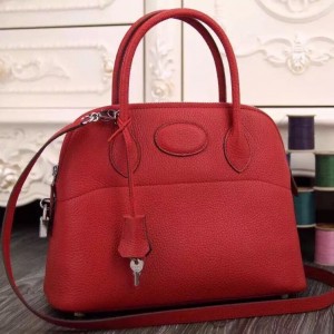 Hermes Bolide 31 cm Tote Bag In Red Leather