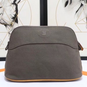 Hermes Medium Bolide Travel Case In Taupe Cotton