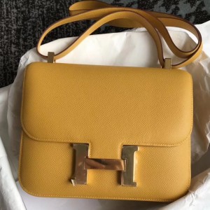 Hermes Mini Constance 18cm Jaune Epsom Bag