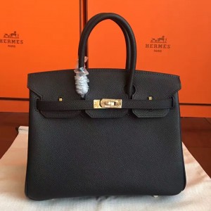 Hermes Black Birkin 25cm Epsom Handmade Bag