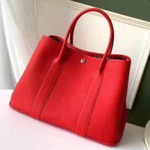 Hermes Red Fjord Garden Party 30cm With Printed Lining