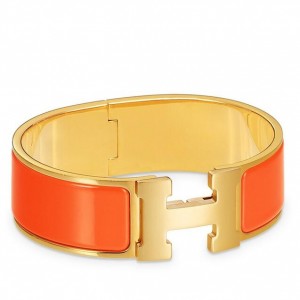 Hermes Orange Enamel Clic Clac H PM Bracelet