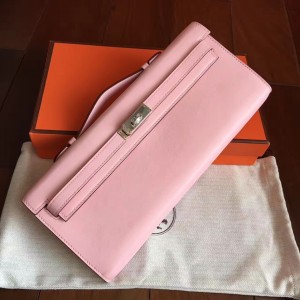 Hermes Pink Swift Kelly Cut Handmade Bag