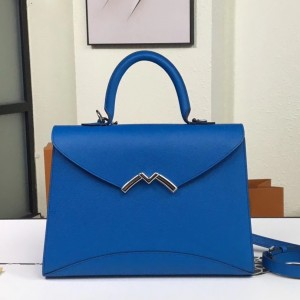 Moynat Gabrielle 31cm Bag In Blue Epsom Leather