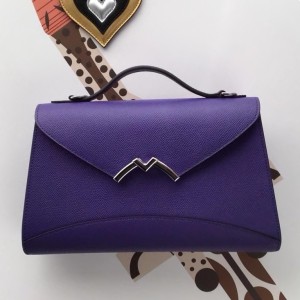 Moynat Gabrielle Clutch Bag In Iris Epsom Leather