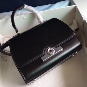 Moynat Mini Rejane 20cm Bag In Black Calfskin