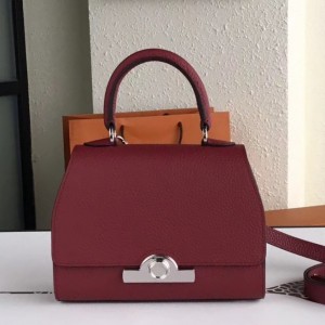 Moynat Mini Rejane 20cm Bag In Ruby Leather