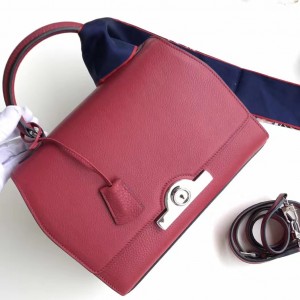 Moynat Petite Rejane 26cm Bag In Ruby Leather