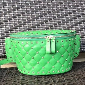 Valentino Garavani Green Rockstud Spike Belt Bag