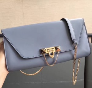 Valentino Lake Blue Demilune Clutch Bag