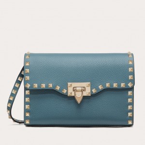 Valentino Rockstud Small Crossbody Bag In Amadeus Grained Leather