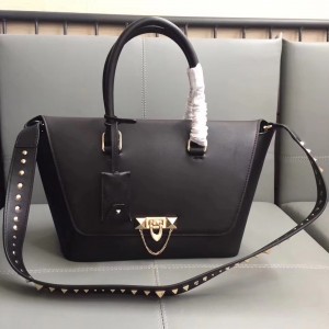 Valentino Black Demilune Small Double Handle Bag