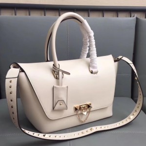 Valentino White Demilune Small Double Handle Bag