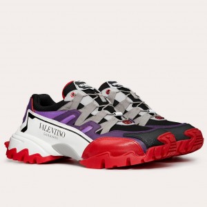 Valentino Garavani Men's Purple/Red Climbers Sneakers
