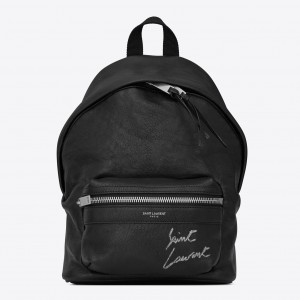 Saint Laurent Black Mini Toy City Embroidered Backpack