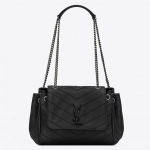 Saint Laurent Small Nolita Bag In Black Vintage Leather