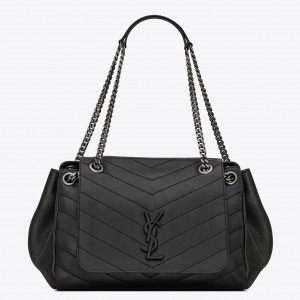 Saint Laurent Medium Nolita Bag In Black Vintage Leather