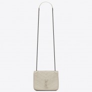 Saint Laurent WOC Niki Chain Wallet In White Crinkled Leather