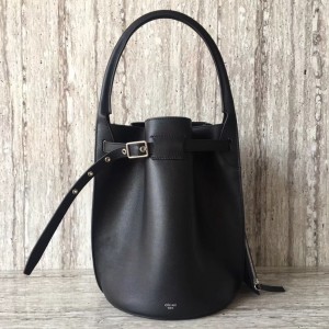 Celine Big Bucket  Bag In Black Bare Calfskin