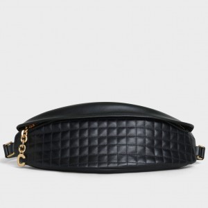 Celine C Charm Belt Bag In Black Quilted Calfskin 