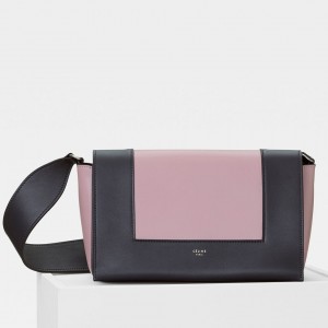Celine Medium Frame Bag In Liquorice/Rose Leather
