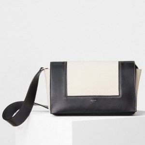 Celine Medium Frame Bag In Black And White Leather