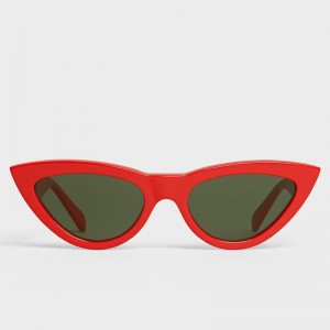 Celine Red Cat Eye Acetate Sunglasses