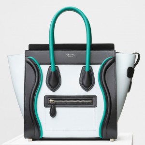 Celine Multicolour Micro Luggage Calfskin Bag With Piping 