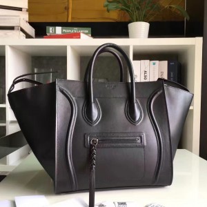 Celine Phantom Luggage Bag In Black Calfskin