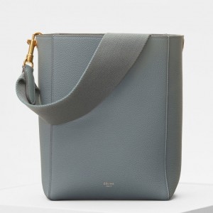 Celine Small Sangle Seau Bucket Bag In Storm Grained Leather