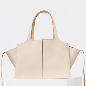 Celine Medium Tri-Fold Bag In Beige Calfskin