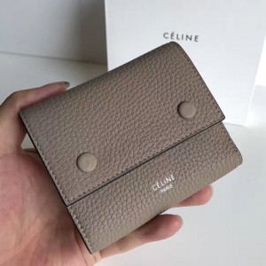 Celine Grey Small Folded Multifunction Wallet