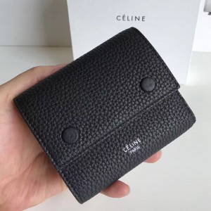 Celine Black Small Folded Multifunction Wallet
