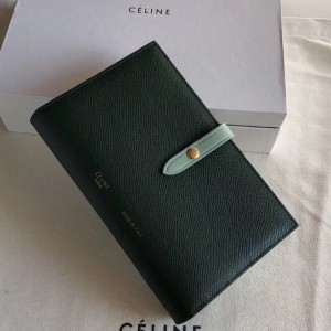 Celine Amazone/Aqua Strap Large Multifunction Wallet