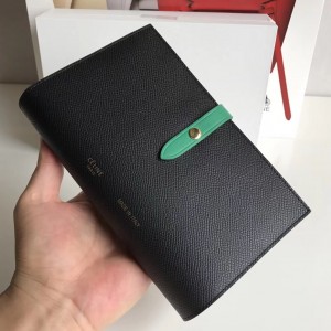 Celine Black/Green Large Strap Multifunction Wallet