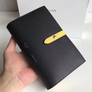 Celine Noir/Yellow Large Strap Multifunction Wallet