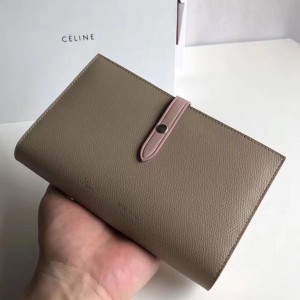 Celine Taupe Large Strap Multifunction Wallet