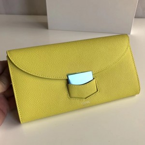 Celine Yellow Trotteur Large Flap Multifunction Wallet
