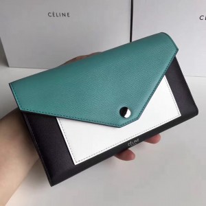 Celine Green Pocket Trifolded Multifunction Wallet