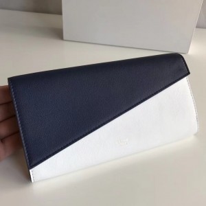 Celine Navy/White Diagonal Multifunction Large Flap Wallet