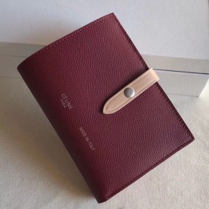 Celine Bordeaux/Nude Strap Medium Multifunction Wallet
