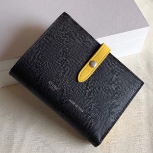 Celine Black/Yellow Strap Medium Multifunction Wallet